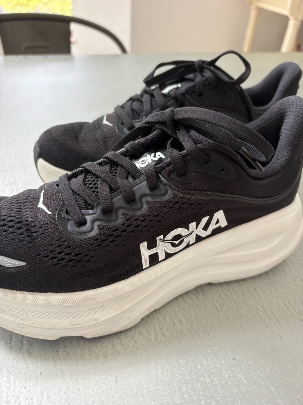 Hoka Women's Black and White Running Sneakers